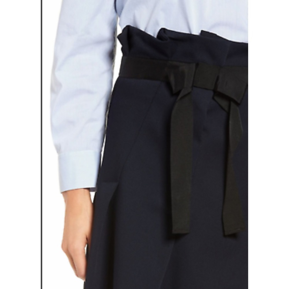 Halogen midnight blue gathered black ribbon skirt EUC sz 8 - Picture 9 of 11